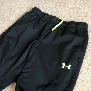 Boys neon under armour sweat pants